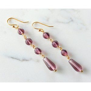 Purple Teardrop Earrings